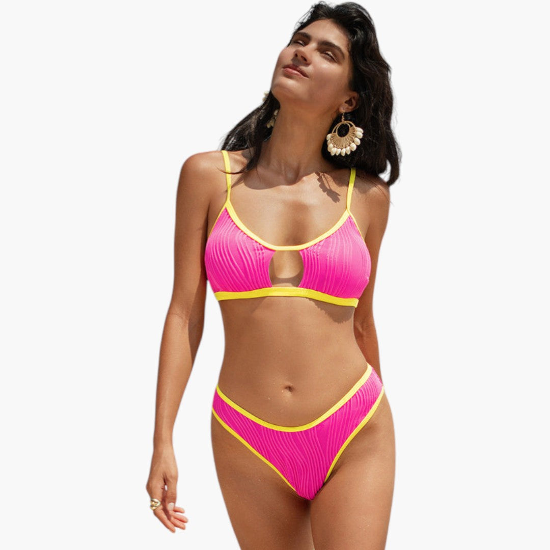 Conjunto de bikini para mujer con top de tirantes