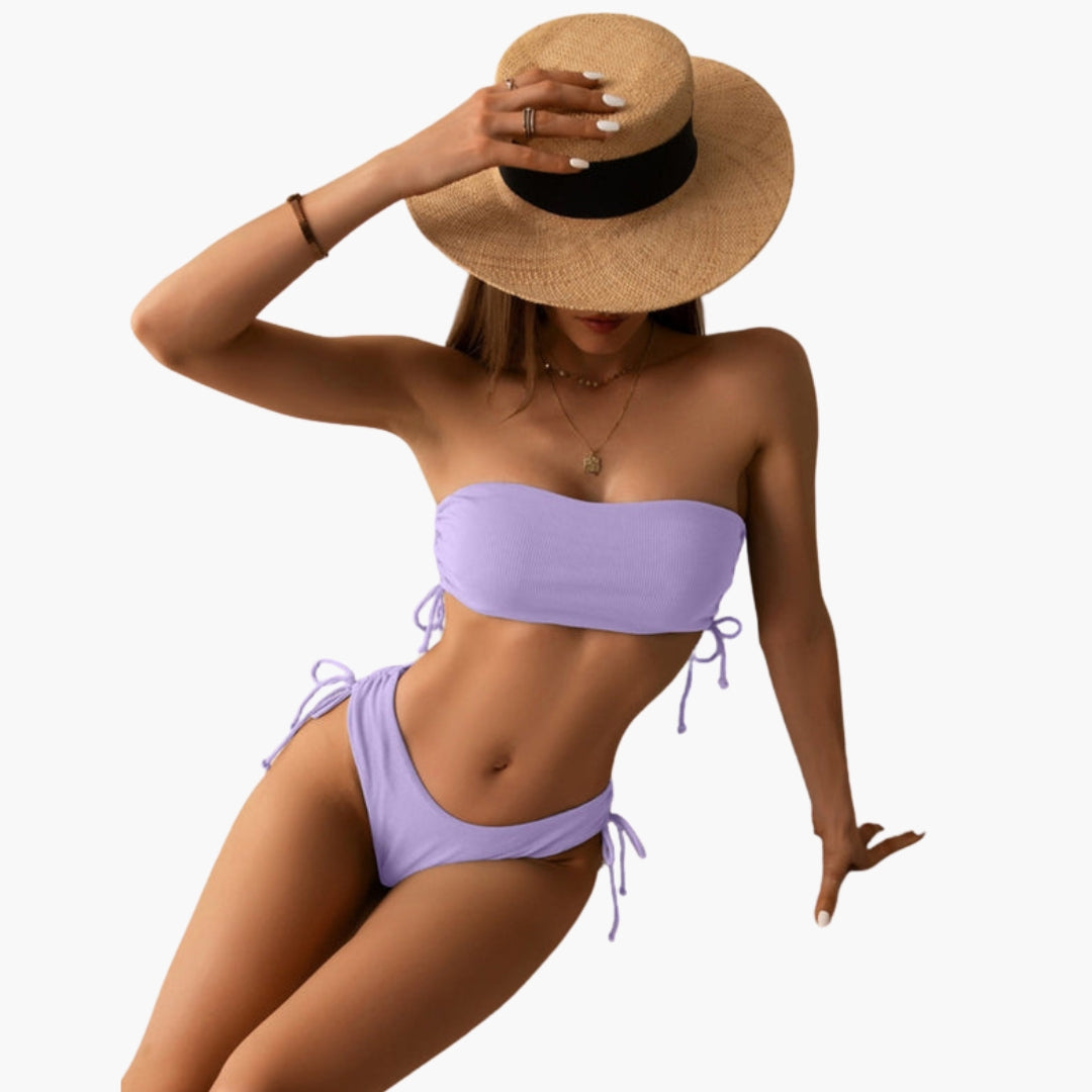 Bikini-Set für Damen mit Bandeau-Oberteil