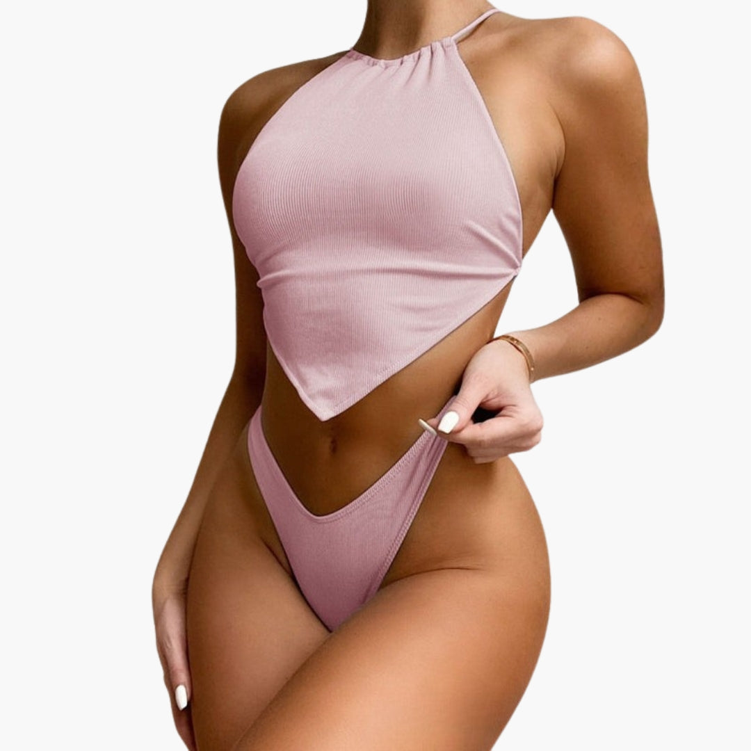 Conjunto de biquíni para mulheres com top de triângulo