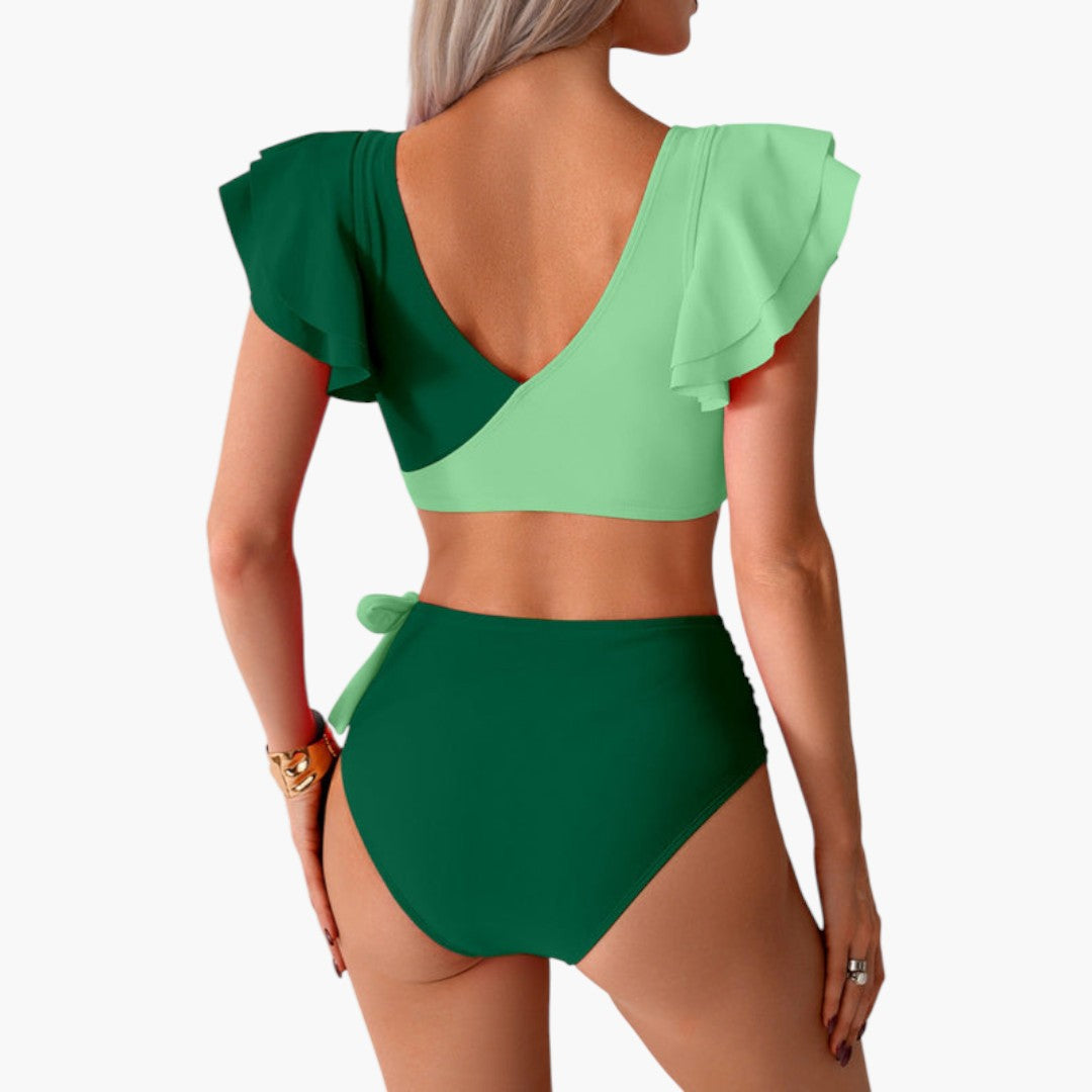 Conjunto de bikini para mujer con mangas con volantes