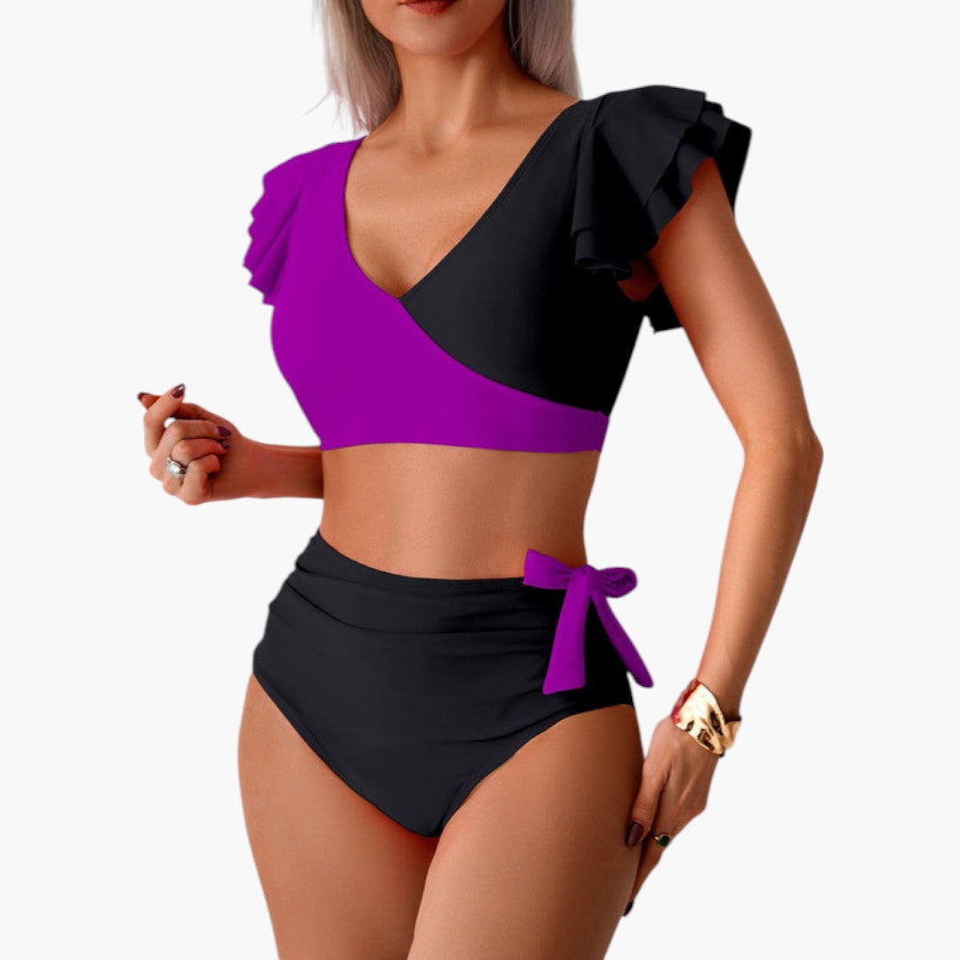 Conjunto de bikini para mujer con mangas con volantes