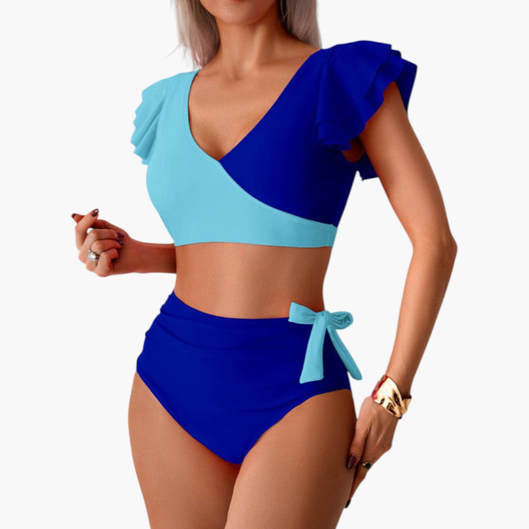 Conjunto de bikini para mujer con mangas con volantes