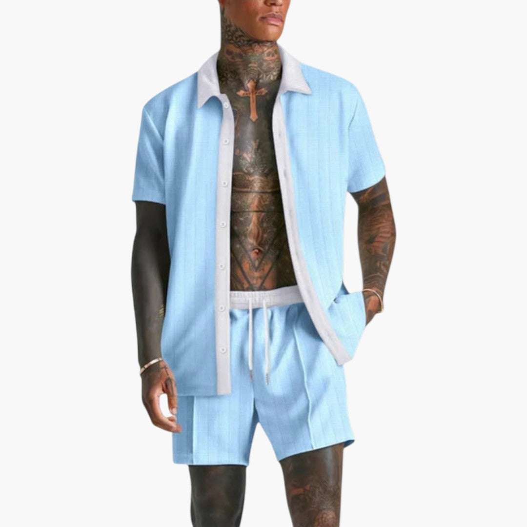 Ensemble d'été hommes a chemise à manches courtes