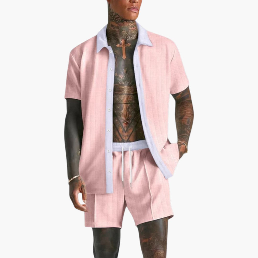 Ensemble d'été hommes a chemise à manches courtes