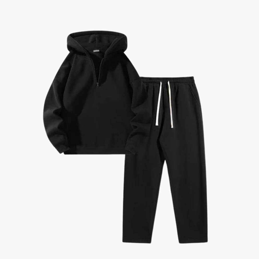 Damen-Jogginganzug mit Reißverschluss-Hoodie und Kordelzughose