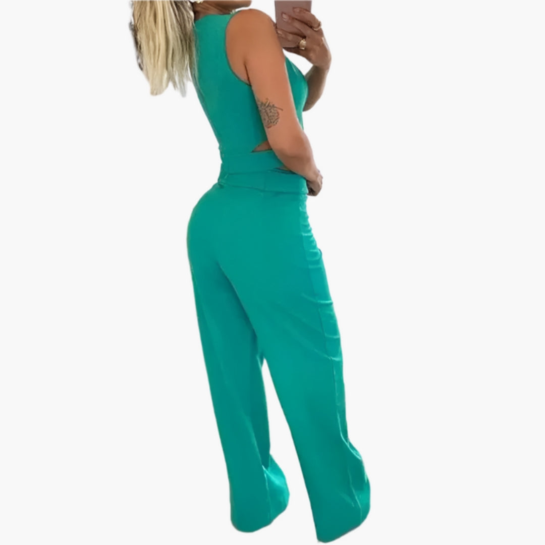 Ensemble deux pièces femme avec pantalon large