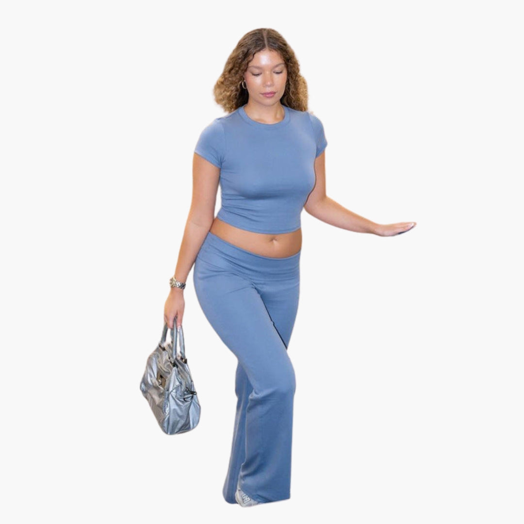 Ensemble deux pièces femme avec haut court