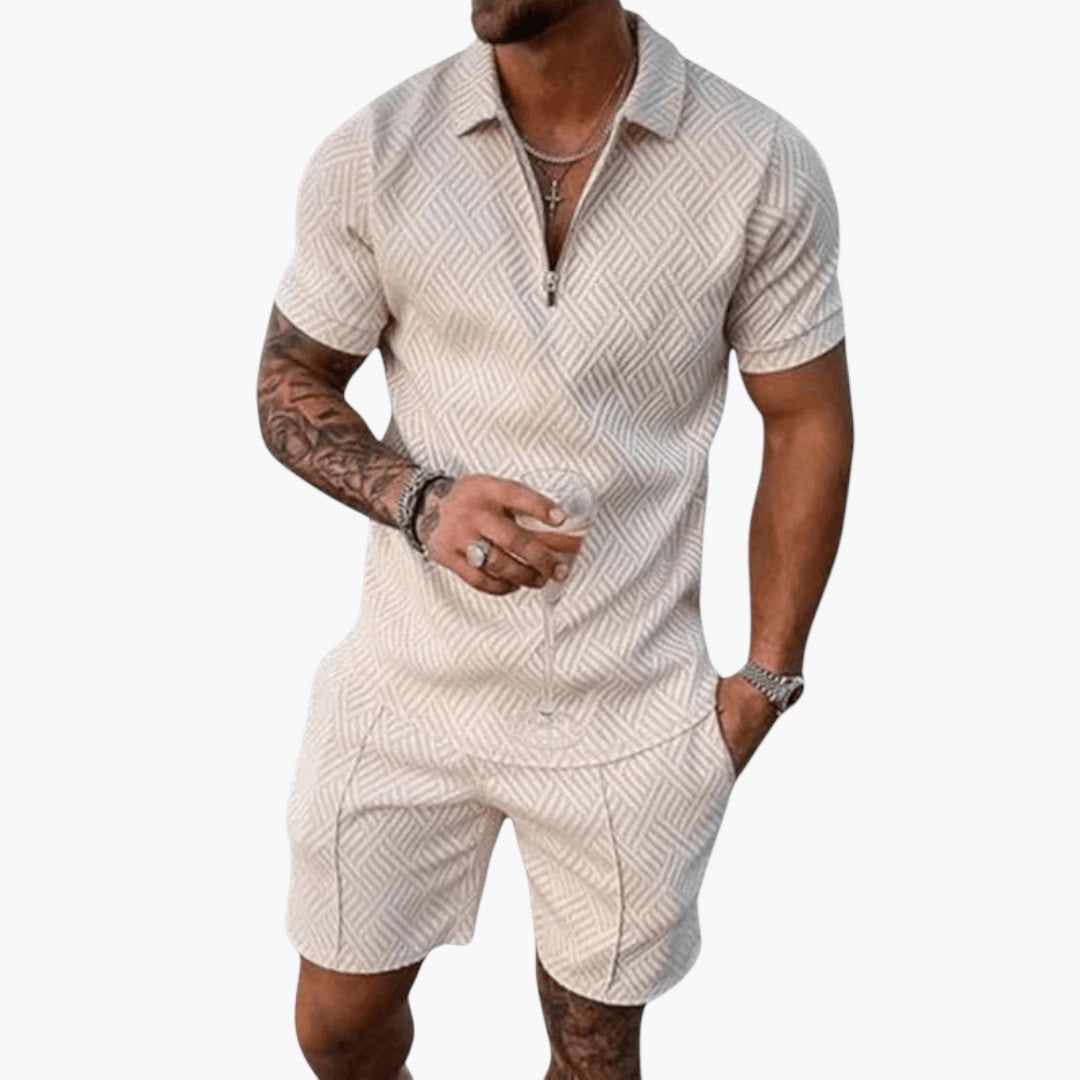 Ensemble deux pièces hommes avec polo et short