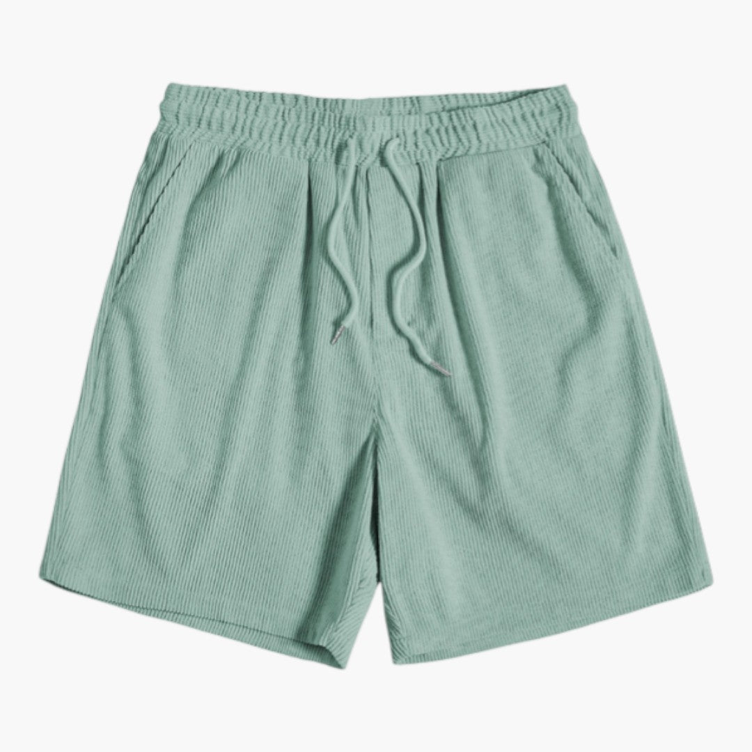 Ensemble en velours côtelé hommes a shorts à cordon