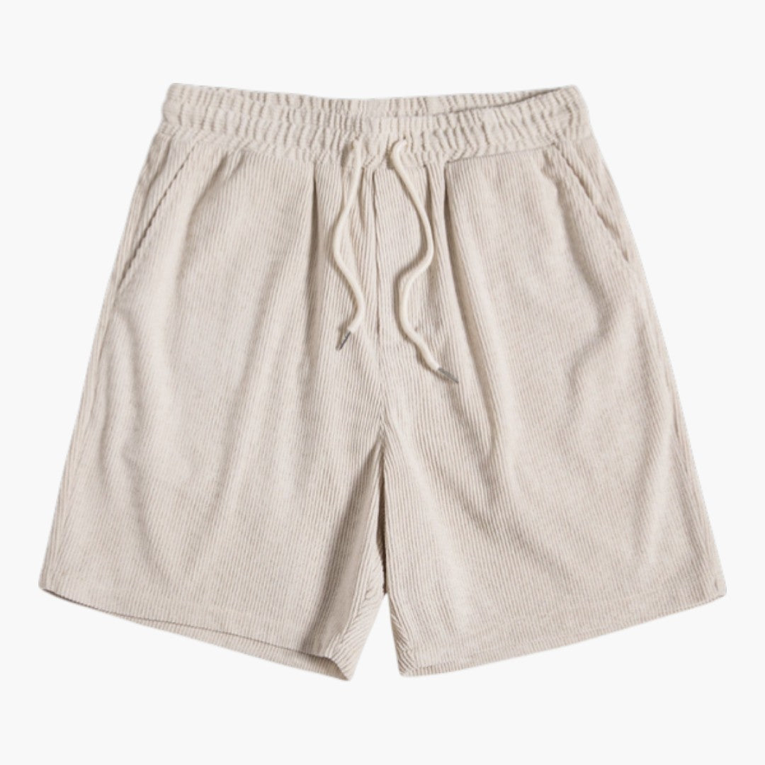 Ensemble en velours côtelé hommes a shorts à cordon