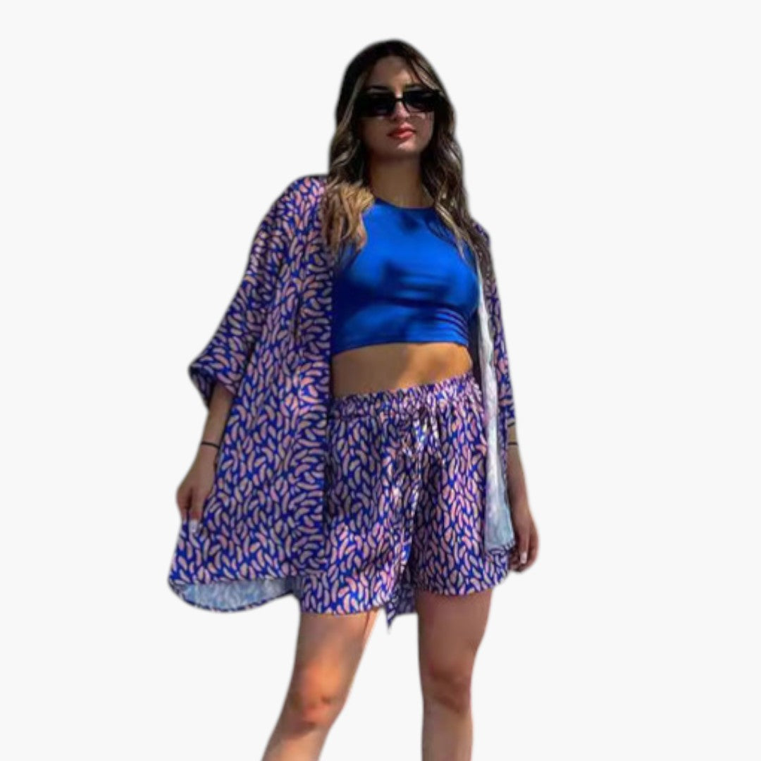 Ensemble été femme avec veste manches courtes