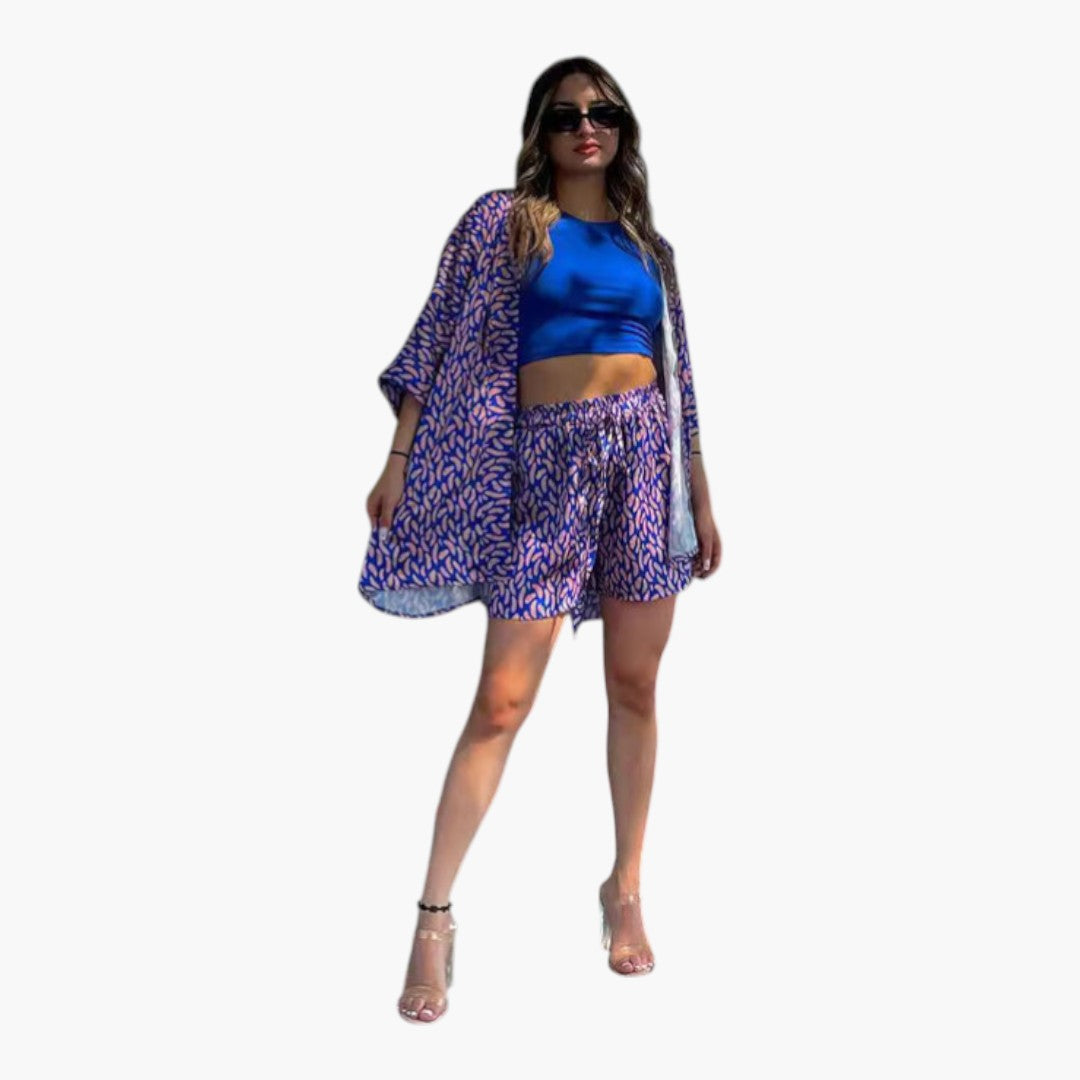 Ensemble été femme avec veste manches courtes