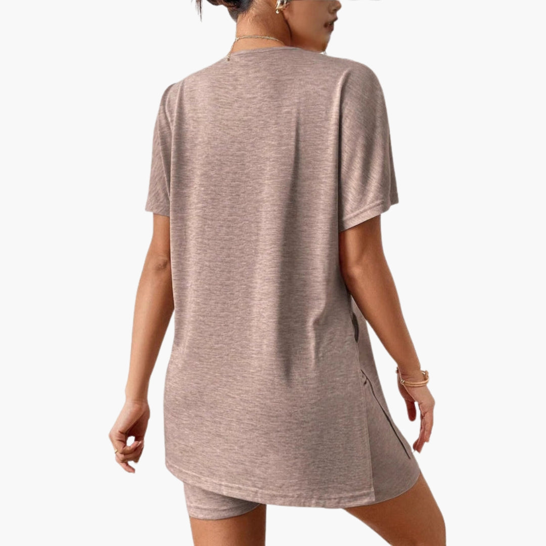Ensemble femme T shirt et short avec manches courtes