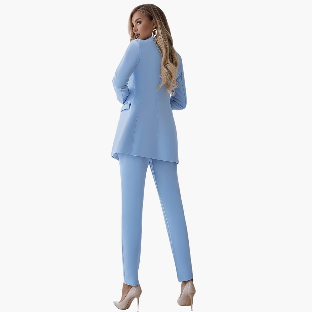 Ensemble femme avec veste et pantalon taille haute