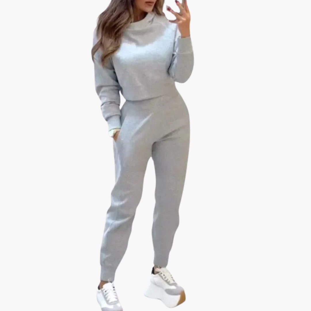 Ensemble femme deux pièces avec pull col rond