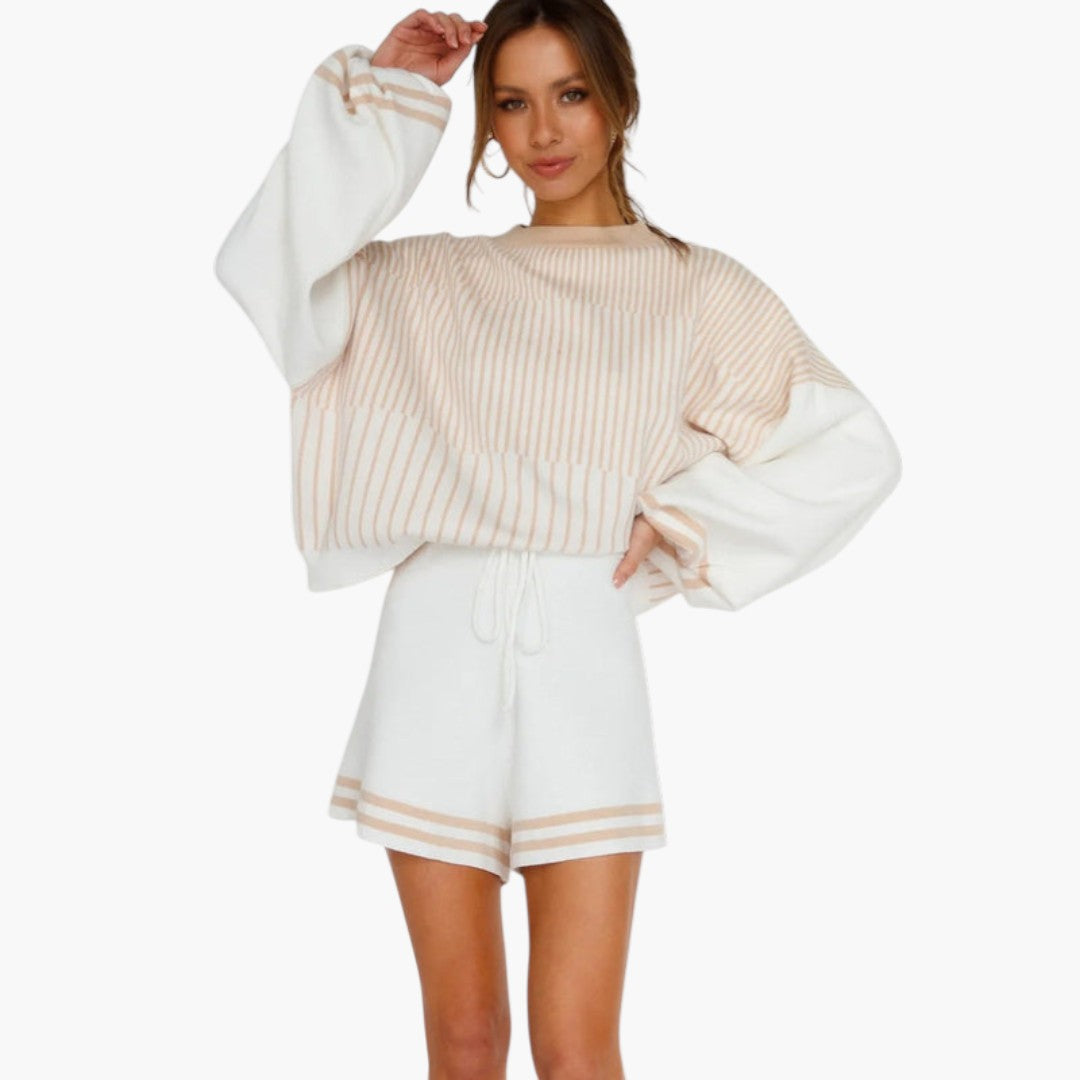 Ensemble femmes a haut oversize et short taille élastique