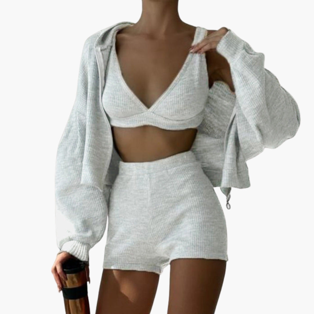 Conjunto desportivo para mulheres com top curto