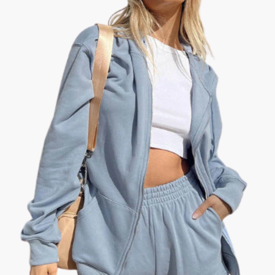 Ensemble survêtement femme avec sweat zippé