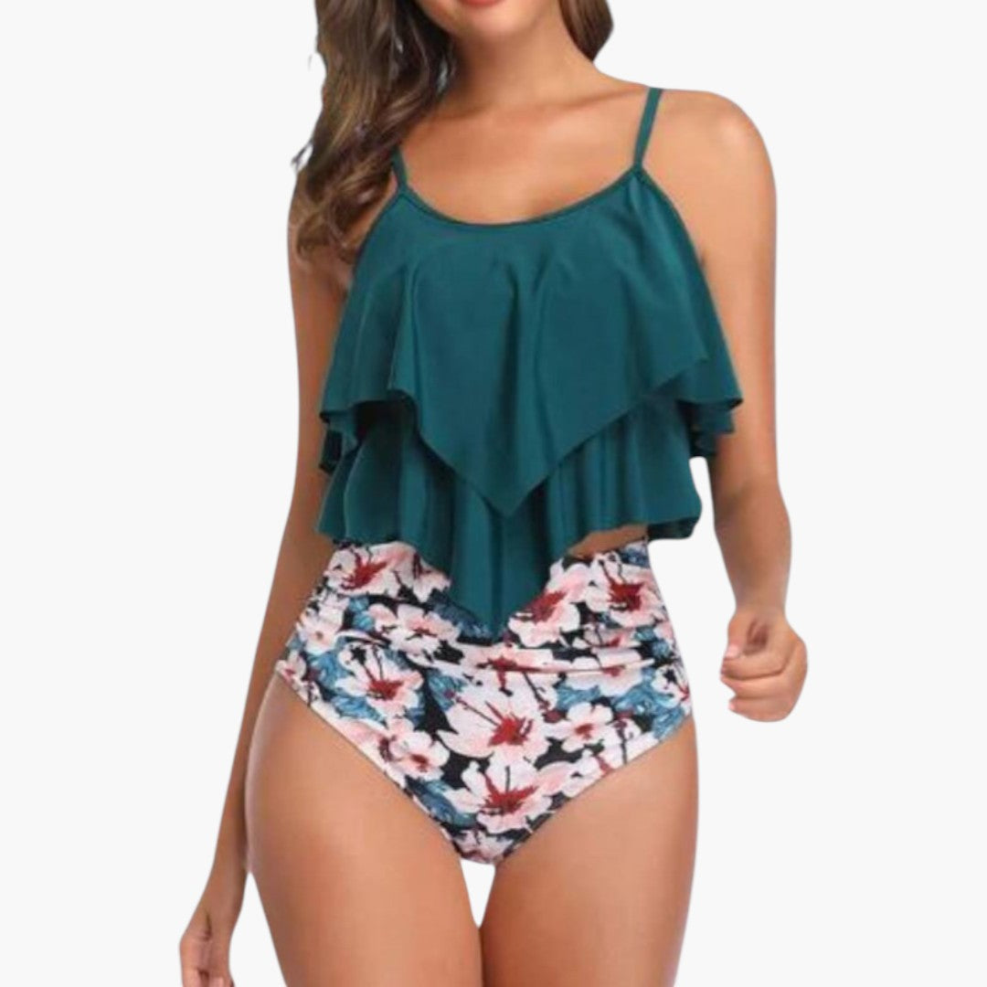 Ensemble tankini femmes a haut à volants