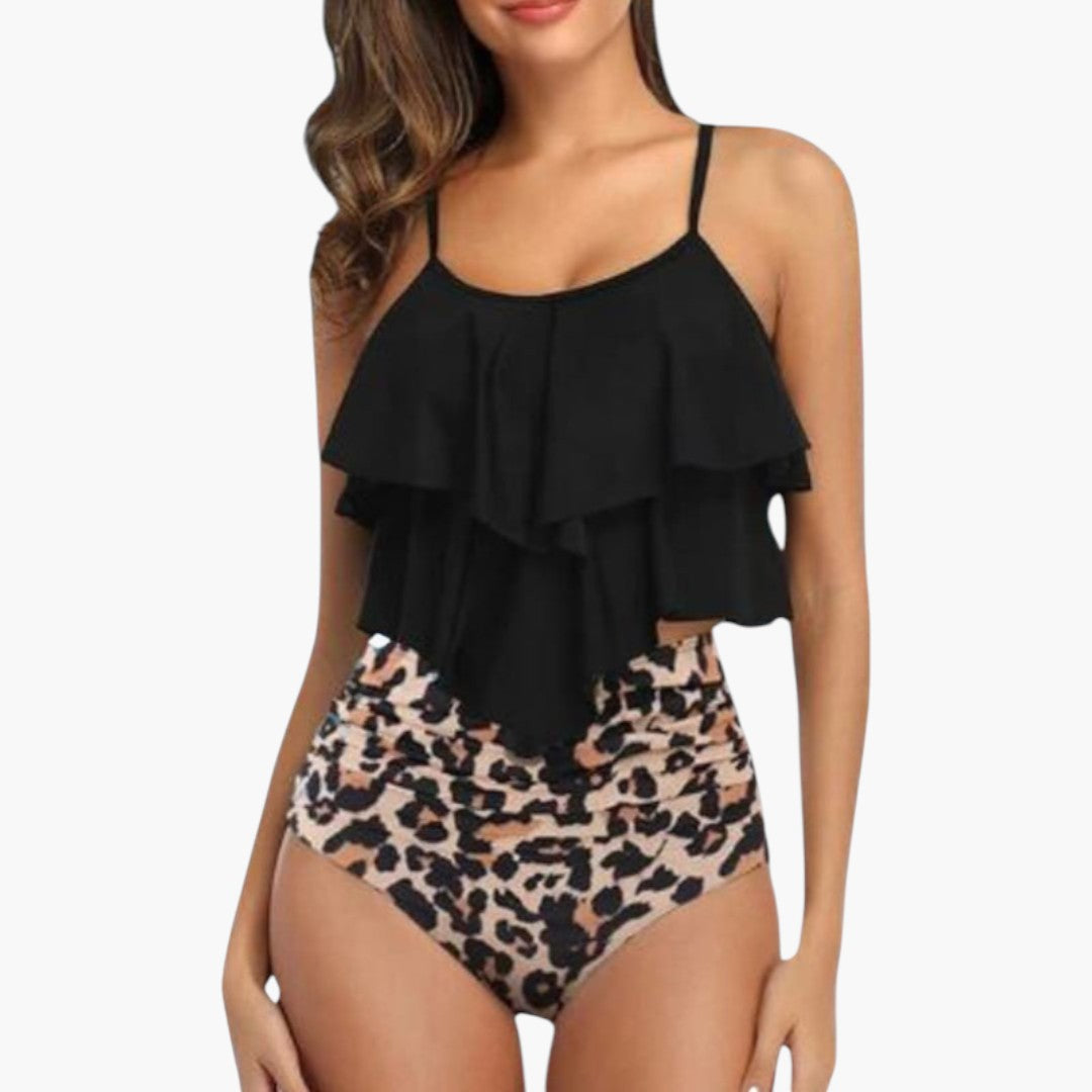 Ensemble tankini femmes a haut à volants