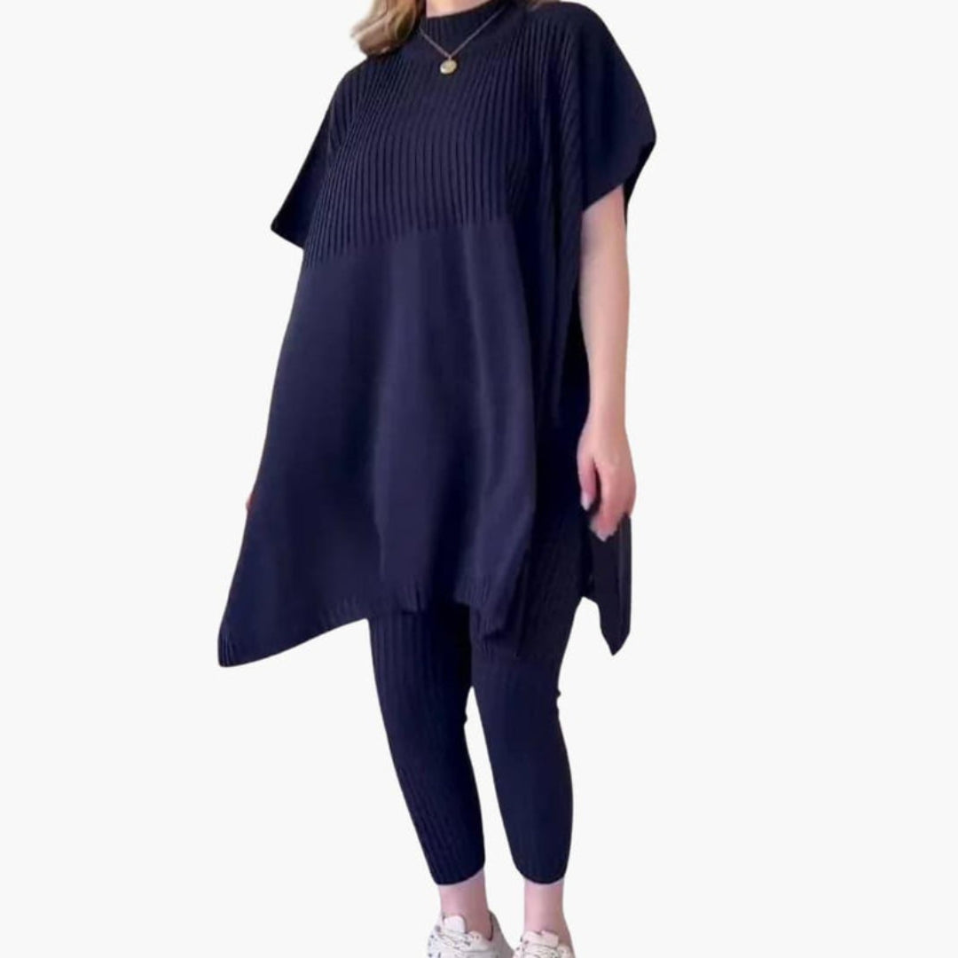 Ensemble tricot femmes avec manches courtes et leggings