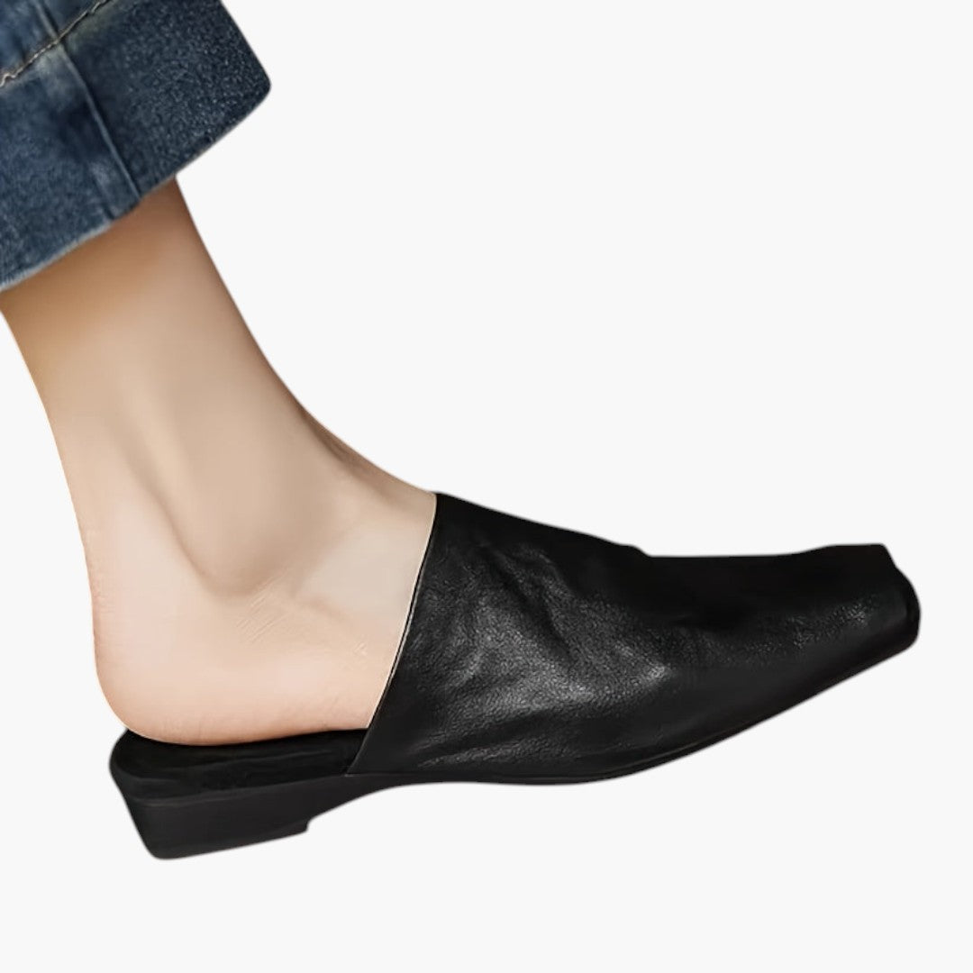 Femmes Chaussures Mule avec Bout Carré et Semelle Plate