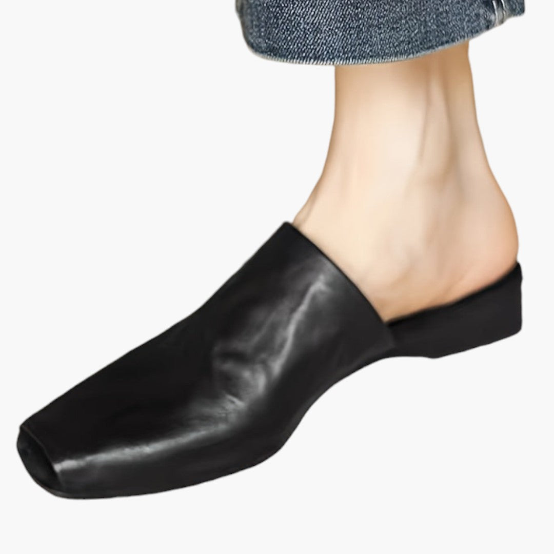 Femmes Chaussures Mule avec Bout Carré et Semelle Plate