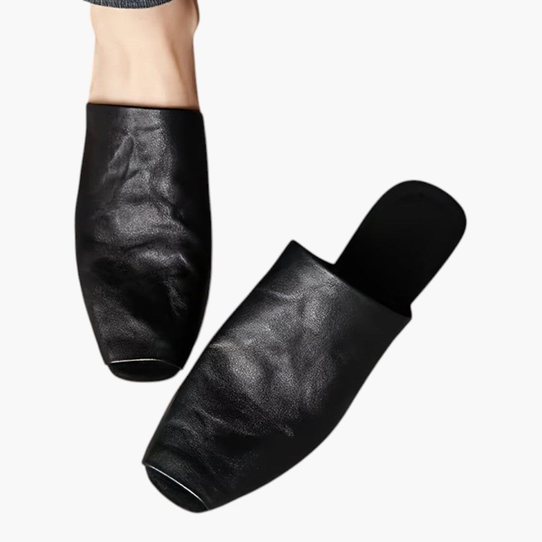 Femmes Chaussures Mule avec Bout Carré et Semelle Plate