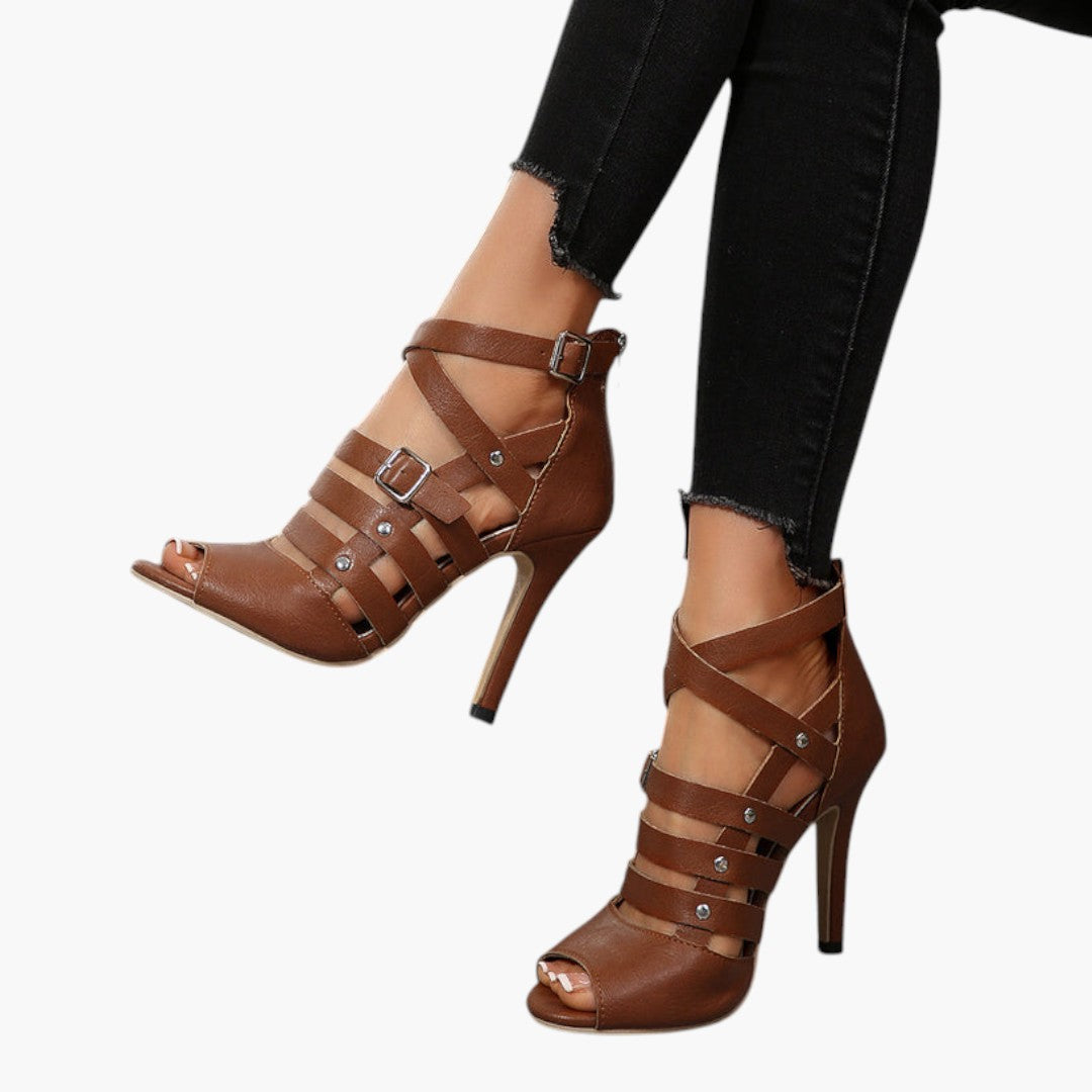 Dam Sandaler med Stiletthäl och Dragkedja