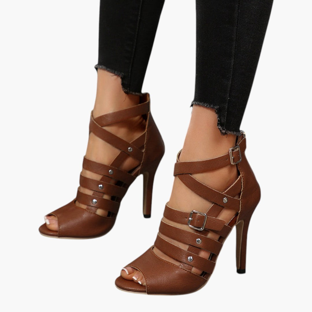 Dam Sandaler med Stiletthäl och Dragkedja