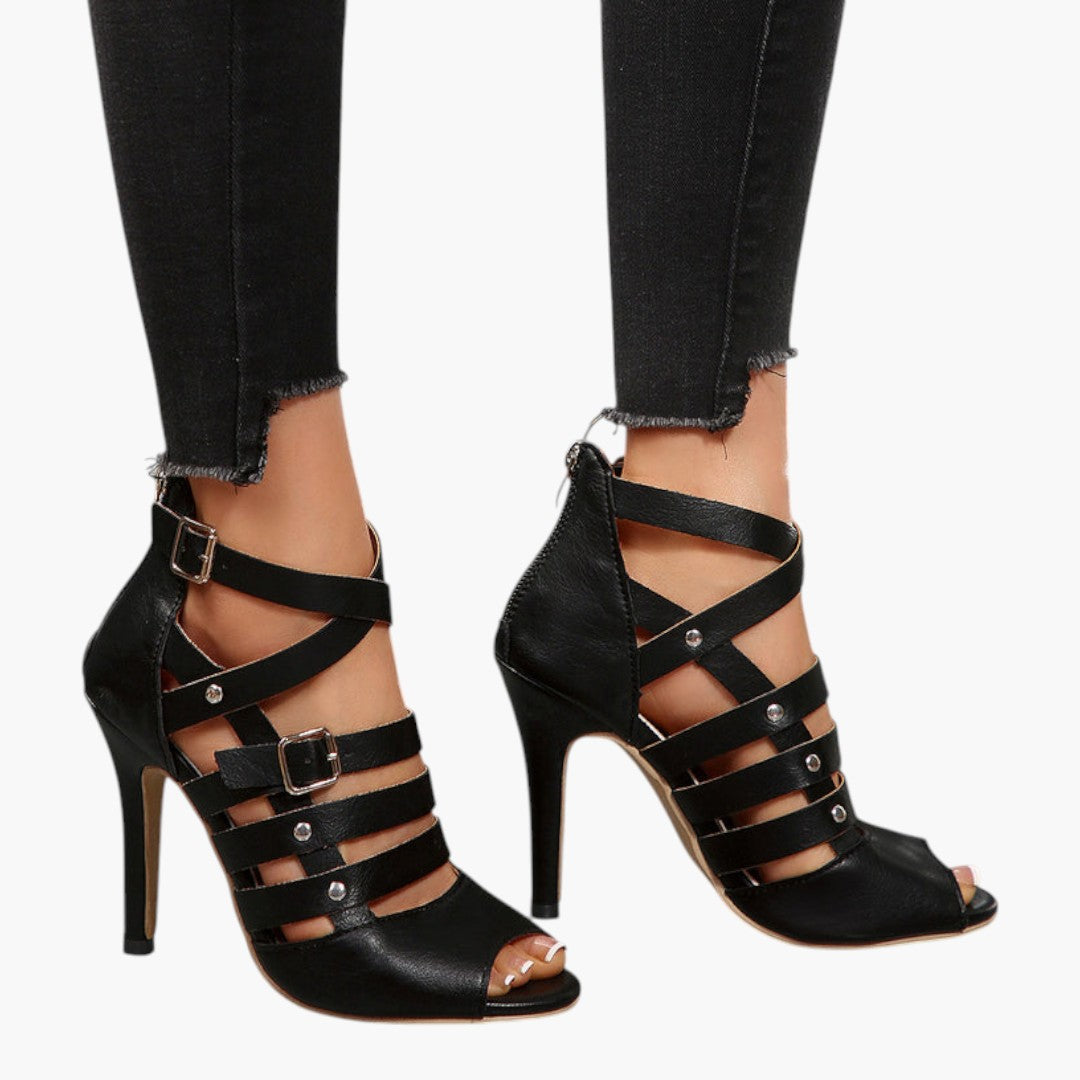 Dam Sandaler med Stiletthäl och Dragkedja