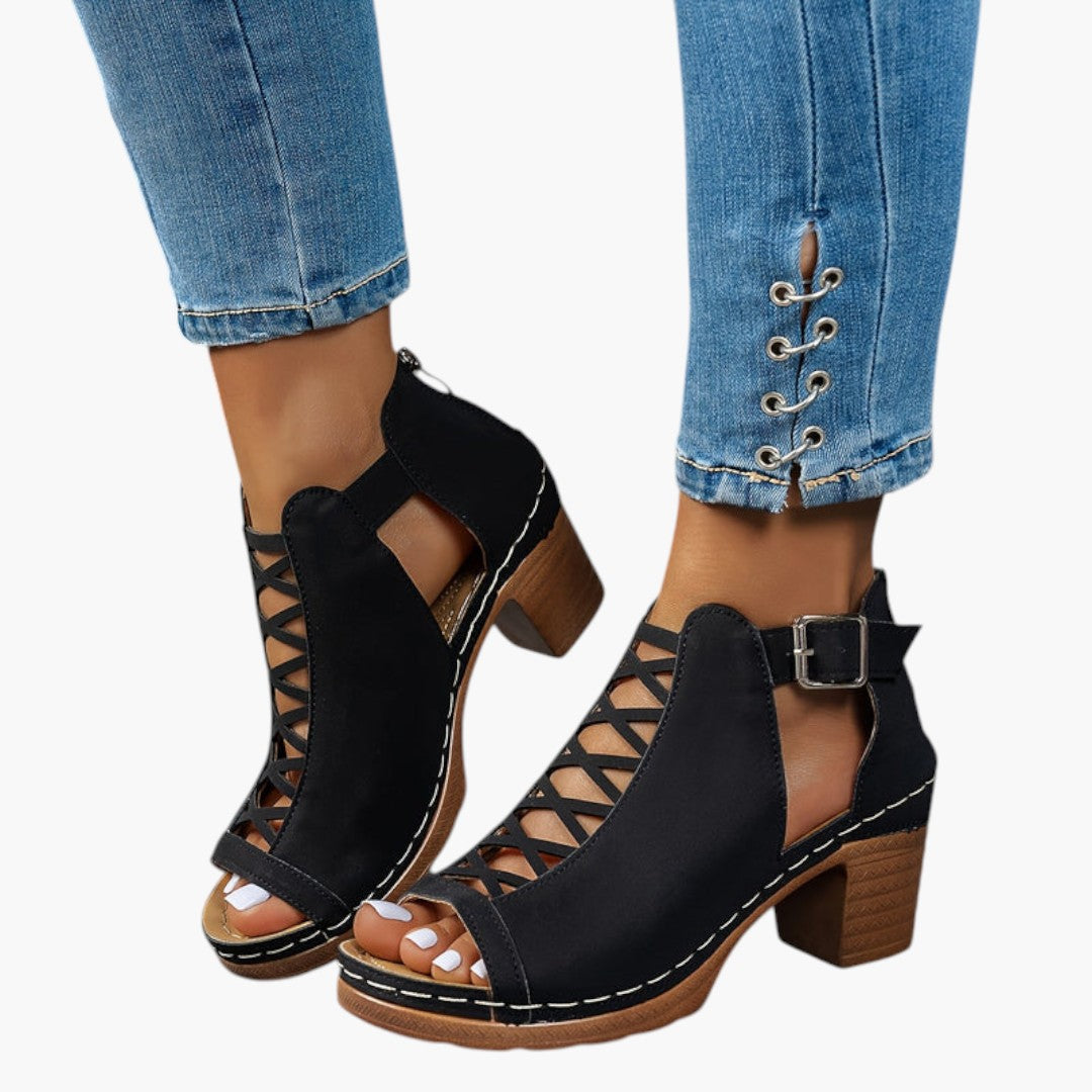 Damen Sandalen mit verstellbaren Riemen und gepolsterter Sohle