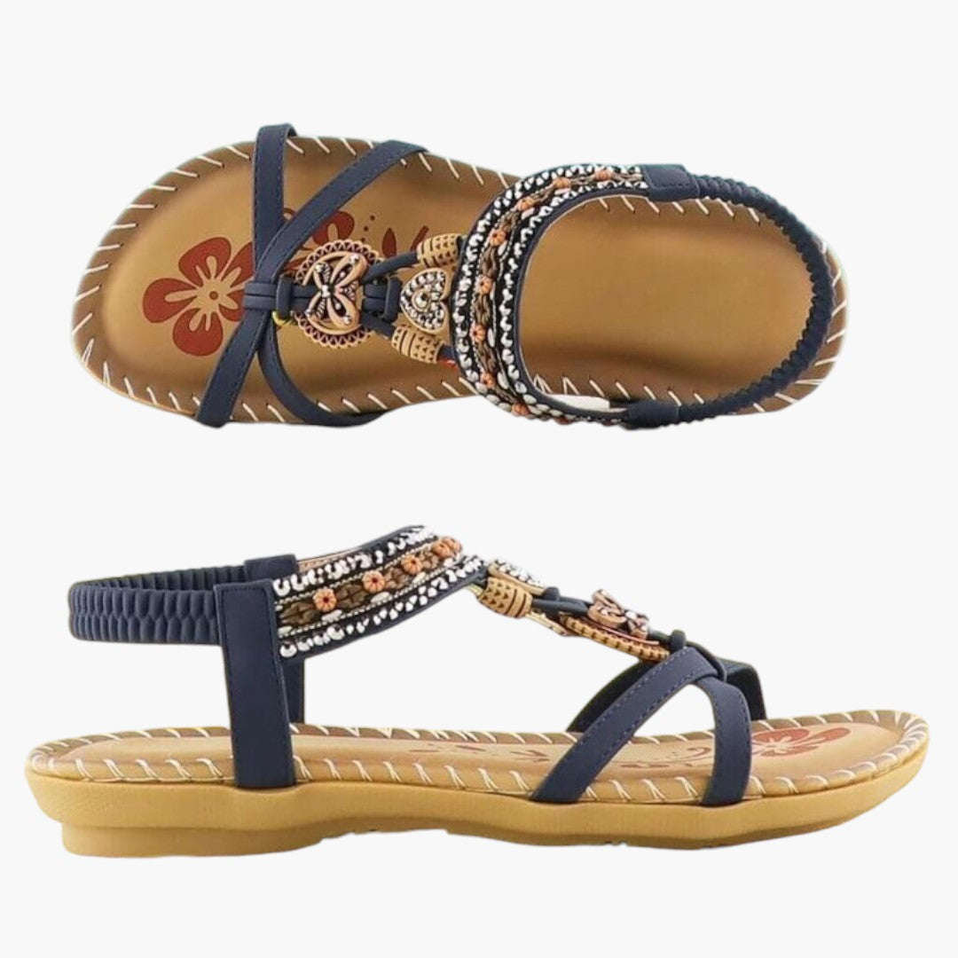 Damen Sandalen mit weicher Plateausohle und elastischen Bändern