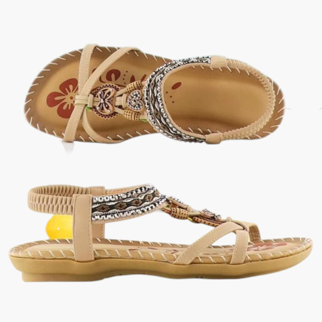 Damen Sandalen mit weicher Plateausohle und elastischen Bändern