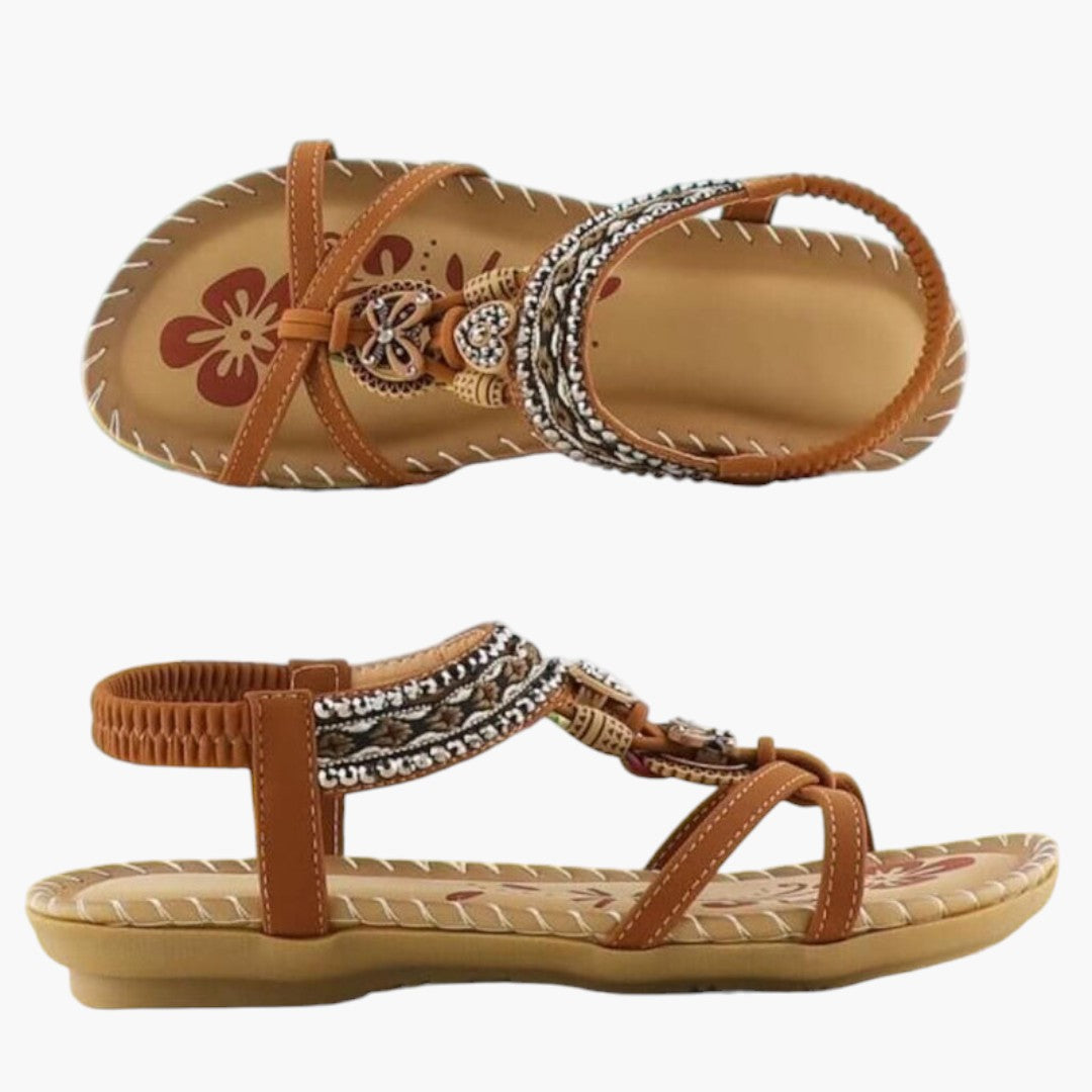 Damen Sandalen mit weicher Plateausohle und elastischen Bändern