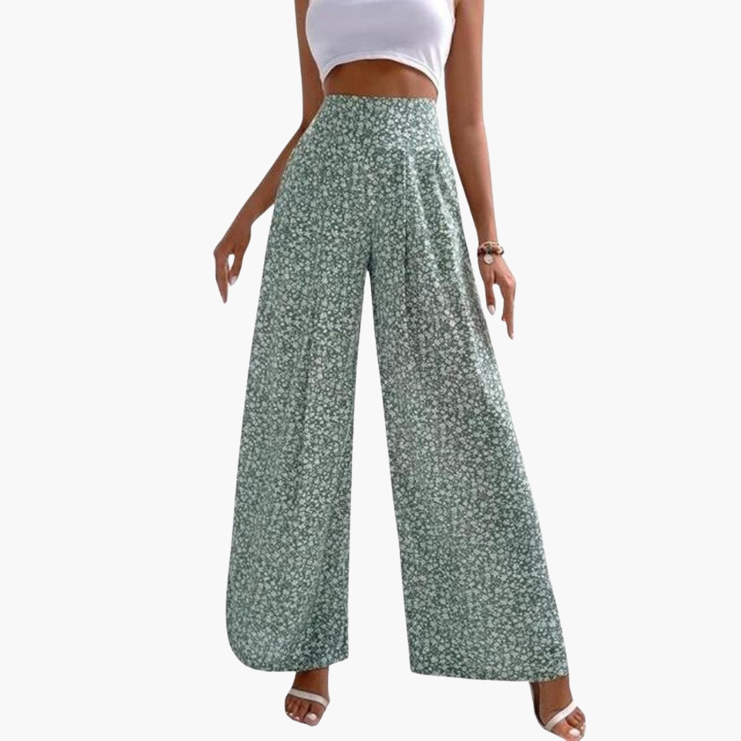 Femmes pantalon palazzo jambes amples taille haute Été