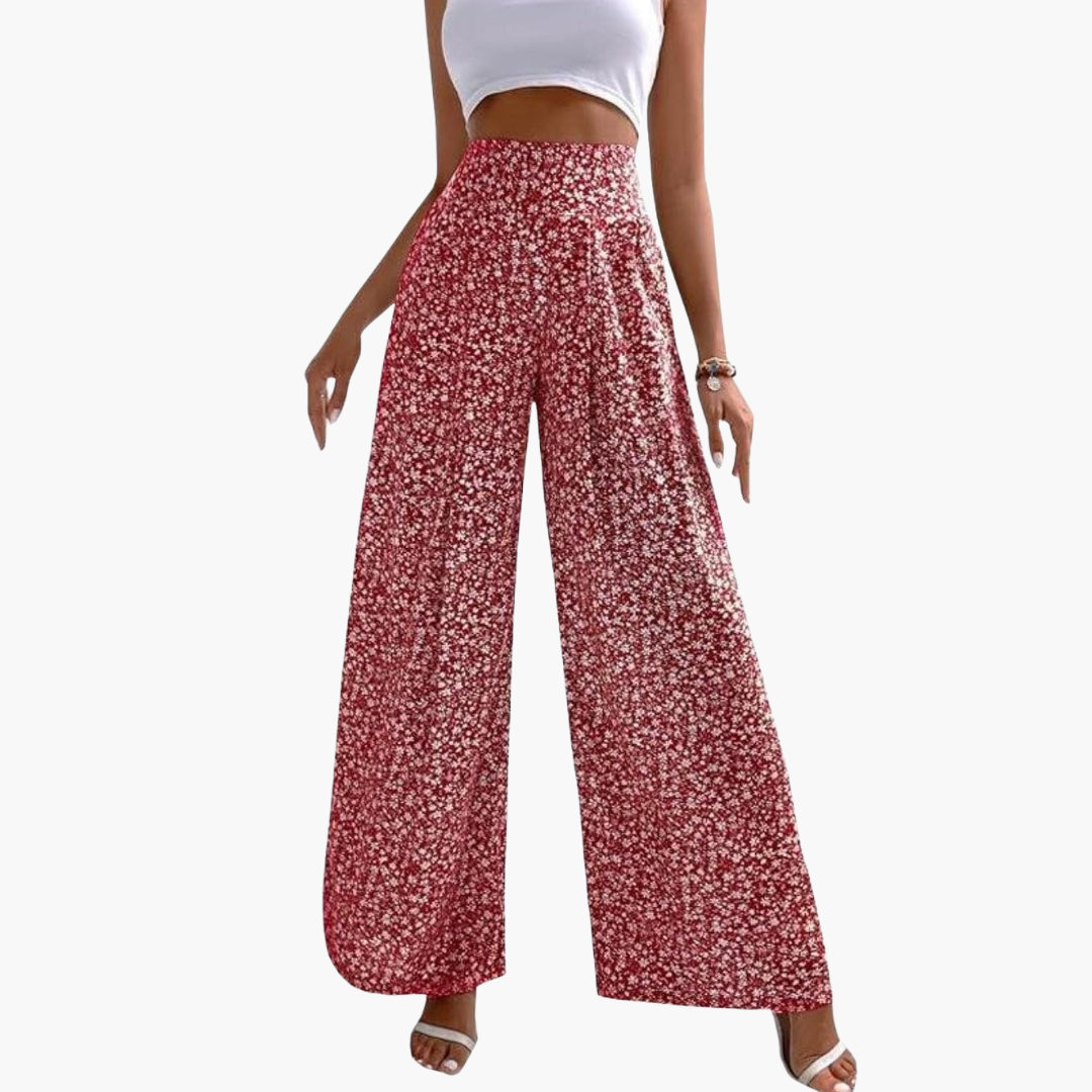 Femmes pantalon palazzo jambes amples taille haute Été