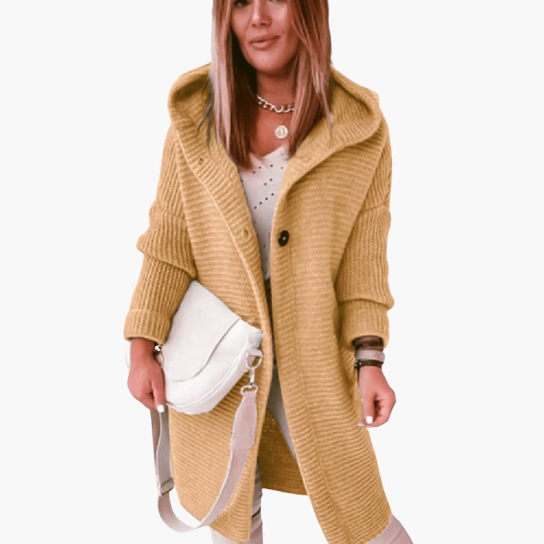 Gilet femme à capuche avec ouverture devant