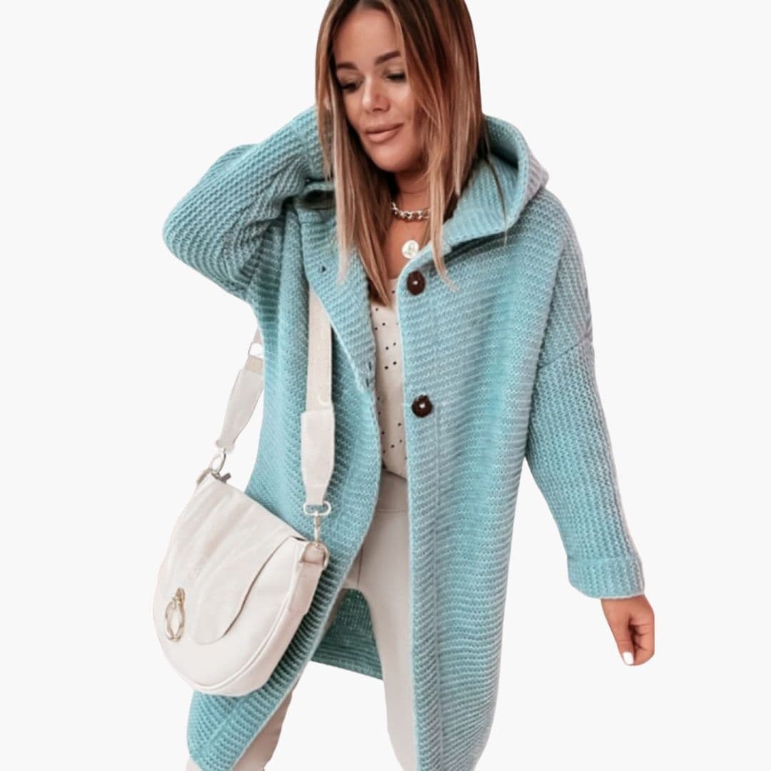Gilet femme à capuche avec ouverture devant