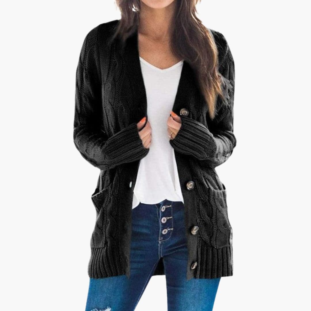 Gilet femme avec boutons et poches plaquées devant