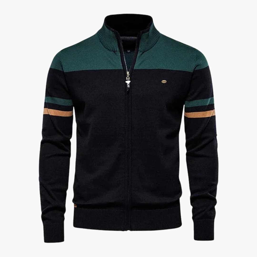 Gilet homme avec col montant et fermeture zippée