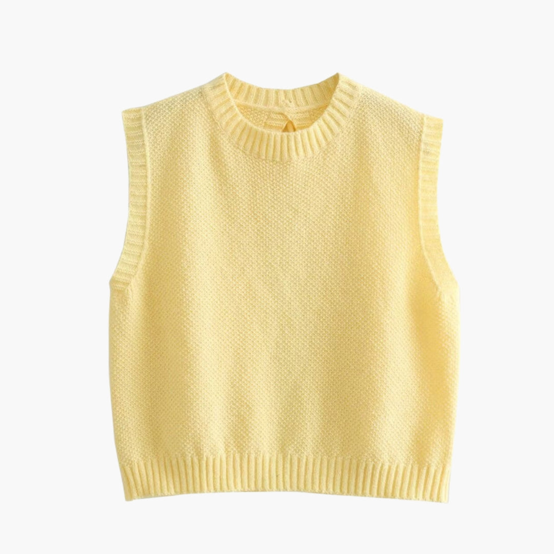 Strikket topp til dame med rund hals