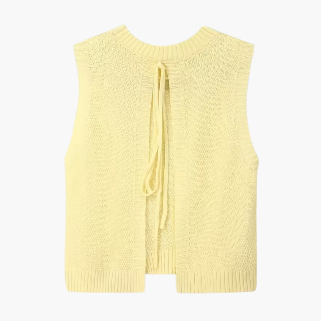 Strikket topp til dame med rund hals