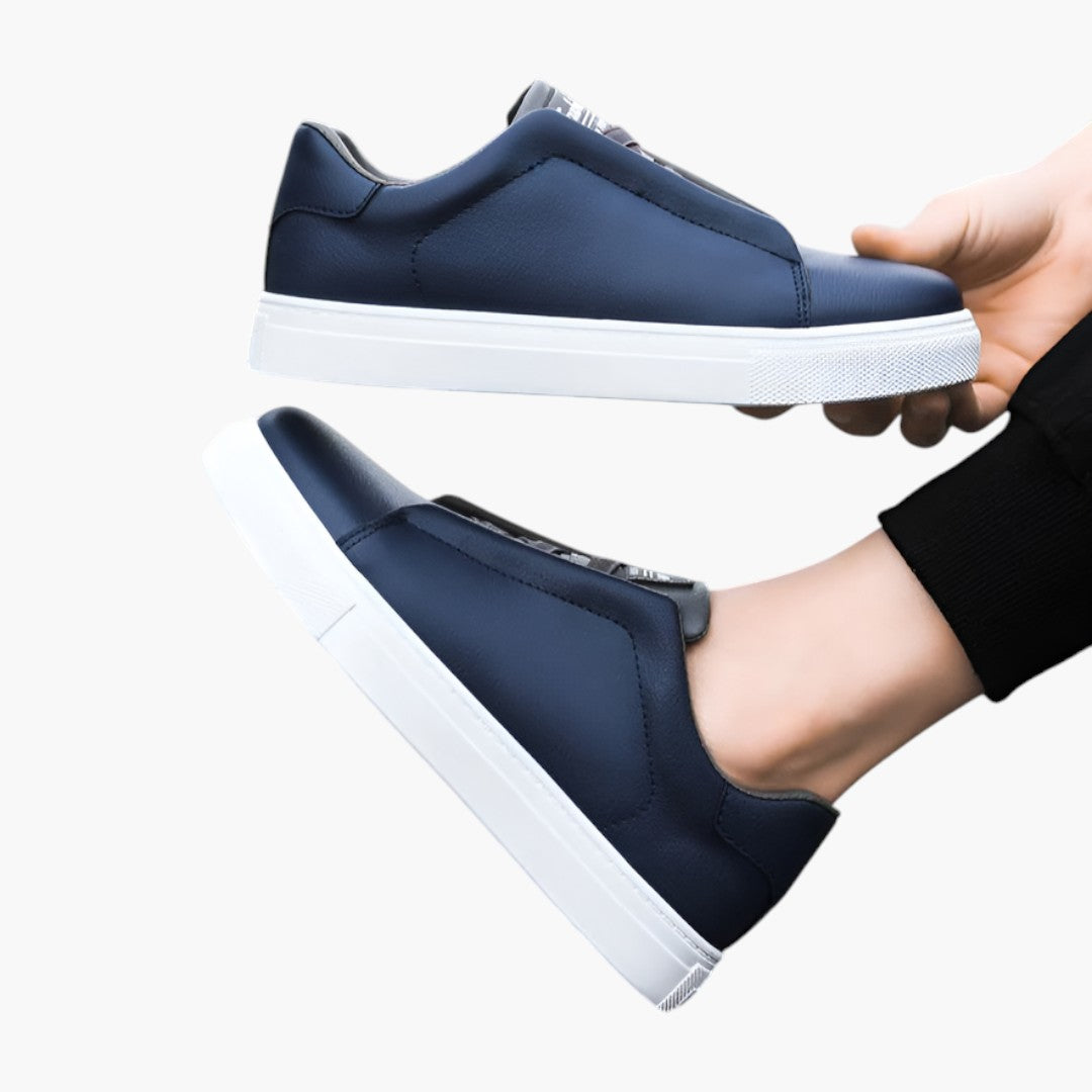 Herren Ledersneaker mit Schnürverschluss und profillierter Sohle
