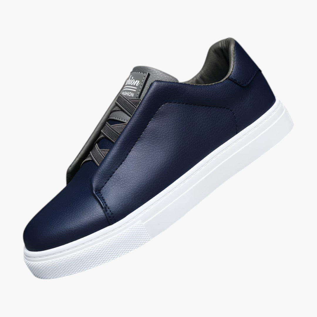 Herren Ledersneaker mit Schnürverschluss und profillierter Sohle