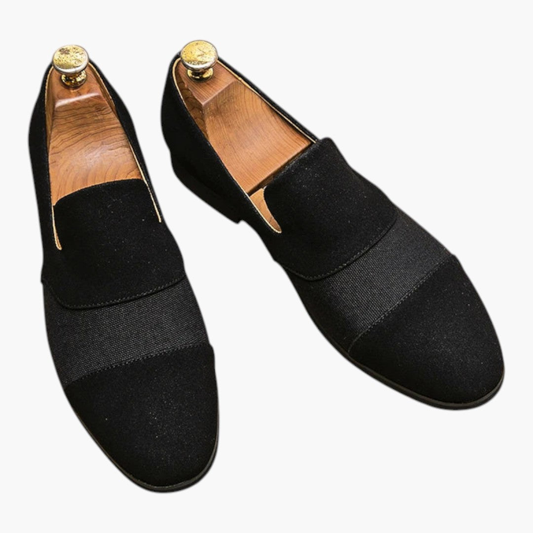 Homme Mocassins en Cuir avec Finition Texturée et Enfilage Facile