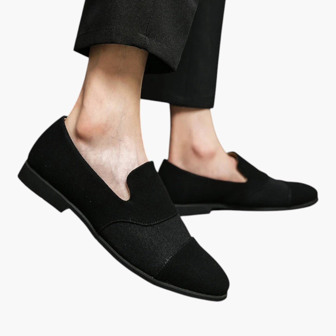 Homme Mocassins en Cuir avec Finition Texturée et Enfilage Facile