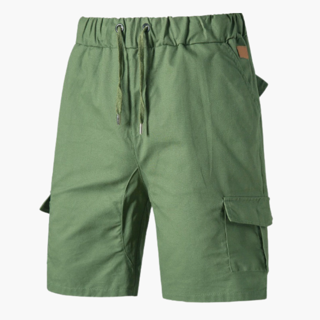 Herre afslappede cargo bermudashorts med snøre til weekenden