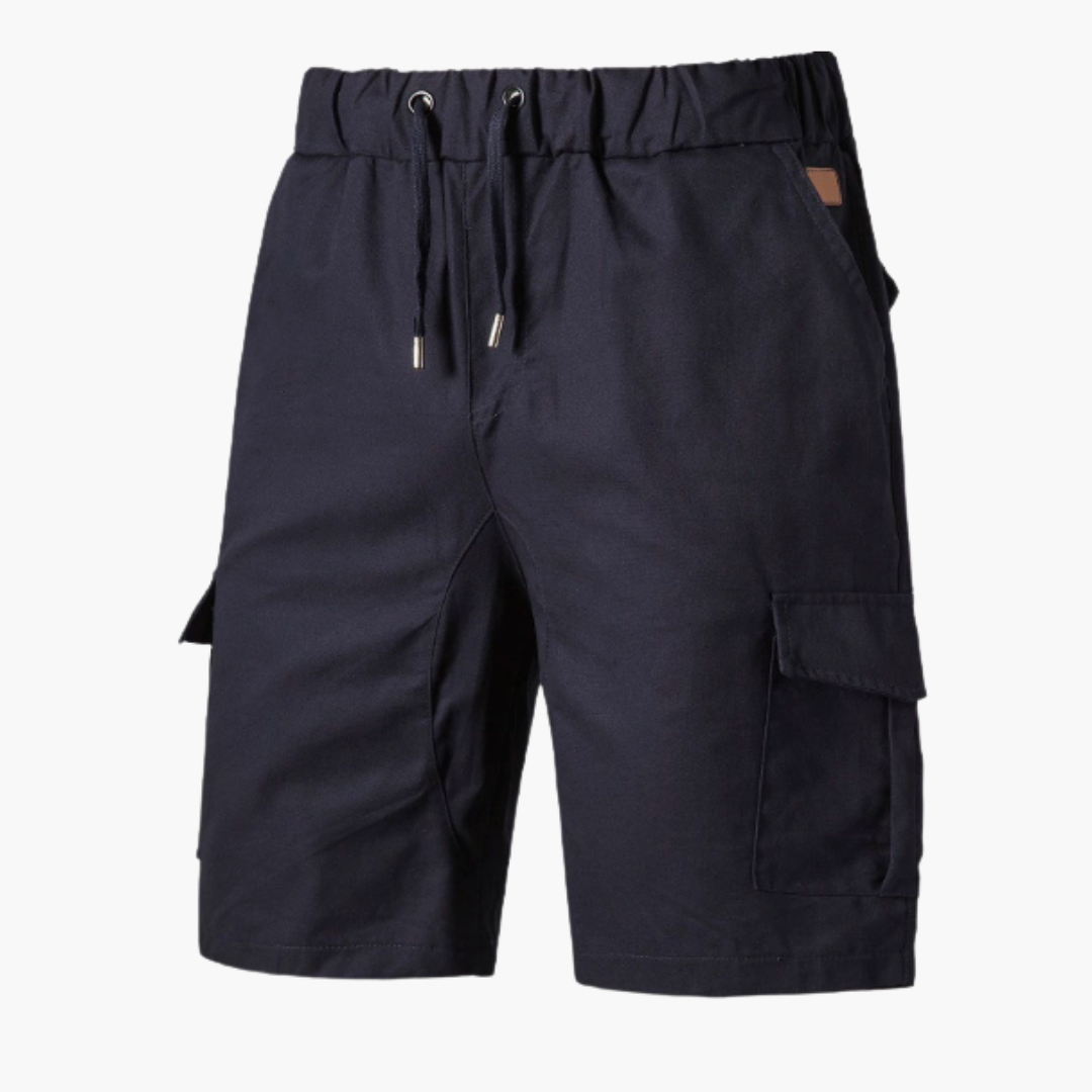 Herre afslappede cargo bermudashorts med snøre til weekenden