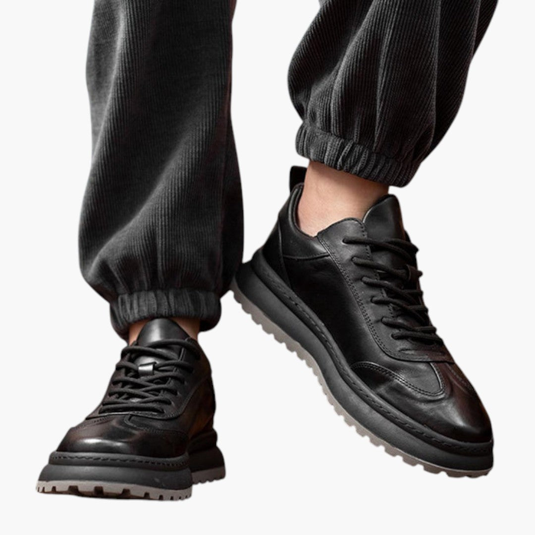 Herre lave sneakers med snørebånd foran og gummisål
